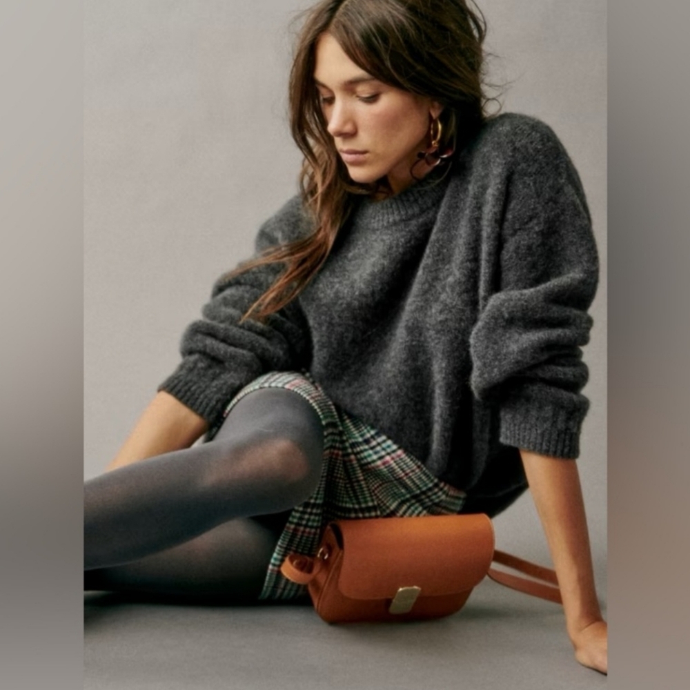 Sezane Amiel jumper sweater in grey gray, XS